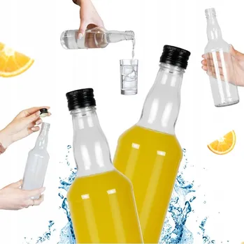 Láhev Láhev MONOPOLOWA LIHOVINY 500ml + ŠROUBOVACÍ VÍČKO Skleněná Láhev Na Džus, Vodku