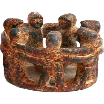 Svícen GLOBO Fair Trade Partner Svícen Tanec míru se 7 tanečníky z Mexika, 19 cm