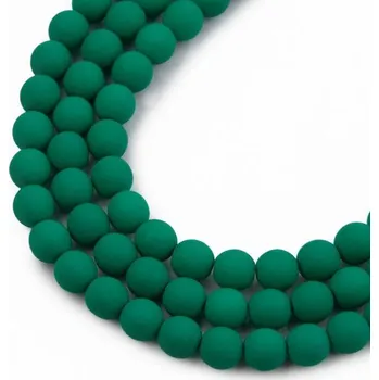 Dětské navlékací korálky Estrela České mačkané korálky Estrela NEON 6 mm tmavě zelené
