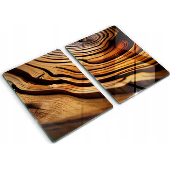 Obraz Sada dvou ozdobných skleněných krycích desek na kuchyňskou linku 2x40x52 cm - Dřevěný kmen