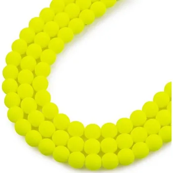 Korálek Estrela České mačkané korálky Estrela NEON 4 mm žluté