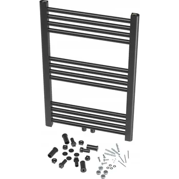 Radiátor KOUPELNOVÝ RADIÁTOR ŽEBŘÍKOVÝ MODERNÍ ČERNÝ 80x50 cm RAVEN