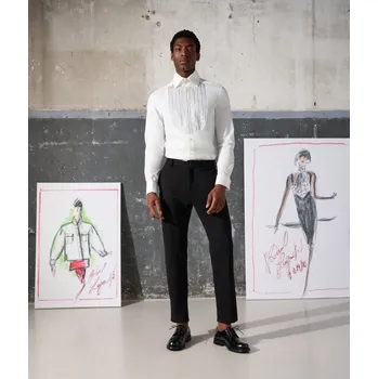 Pánské kalhoty KALHOTY KARL LAGERFELD PUNTO PANTS BLACK