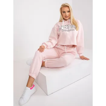 Dámské oblečení Světle růžová teplákovka Laraina s nápisem "London" -EM-KMPL-720.01-light pink Velikost: ONE SIZE
