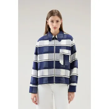 Dámská větrovka BUNDA WOOLRICH SUMMER GENTRY TIMBER JACKET TWILIGHT BLUE CHECK