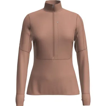 Dámská mikina Mikina s dlouhým rukávem dámská ICEBREAKER W Mer 200 Realfleece Descender LS Half Z DESERT SAND - M