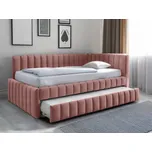Čalouněná postel COMFINO VELVET s přistýlkou 120x200 cm růžová KRONOS 29