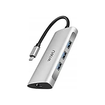 USB hub HUB WiWU 6 v 1 USB-C pro MacBook - A631STR MacBook ALPHA LAN SD microSD