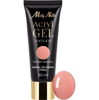 Přípravek na nehty Molly Nails Akrygel - Sunset Sparkle 30ml