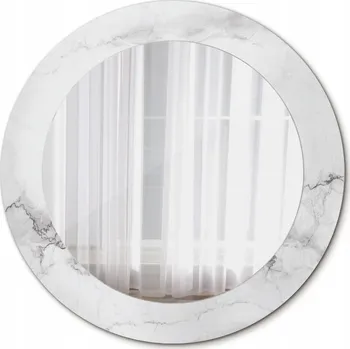 Zrcadlo Závěsné Zrcadlo s rámem ze skla, Bílý mramor, 60 cm