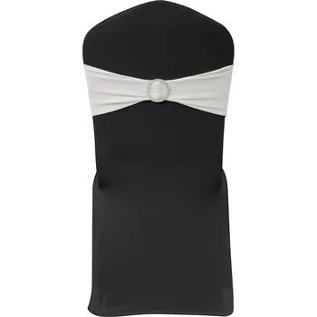 Podsedák 25 ks krémová natahovací šerpa na židle s diamantovou přezkou