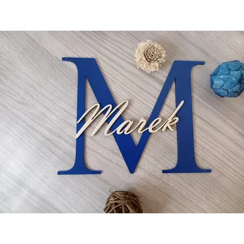 Dětsný nábytek Dřevěné jméno na zeď - Písmeno se jménem - Výška 20 cm
