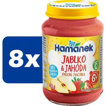 Hamánek Jablko a jahoda neslazené - 8 x 180 g