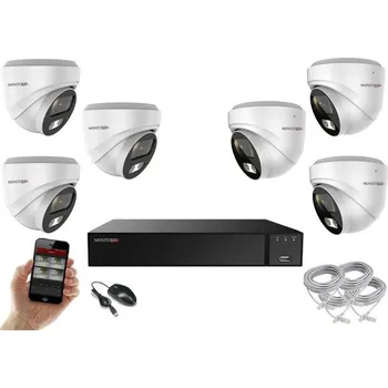 Kompletní kamerový systém Monitorrs Security Full Color AI IP 6 kamerový set WDome (6022K6) (Monitorrs Security)