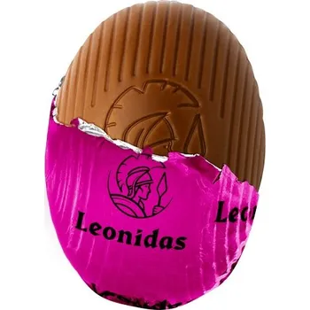 Cukrovinka Leonidas Vajíčko s "praskacím" cukrem (mléčná belgická čokoláda, pralinka ve tvaru vajíčka, cca 10g)