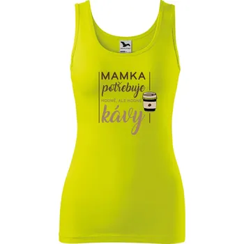 Dámské tričko Dámské tílko s potiskem Mamka potřebuje kávu Velikost: 2XL, Barva: Limetková