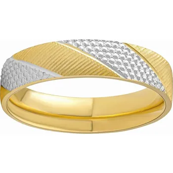 Šperk Snubní zlatý prsten Roseann ze žlutého a bílého 14kt zlata obvod 58 mm