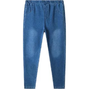 DÍVČÍ LEGÍNY IMITACE RIFLÍ Barva: Modrá, Velikost: 164