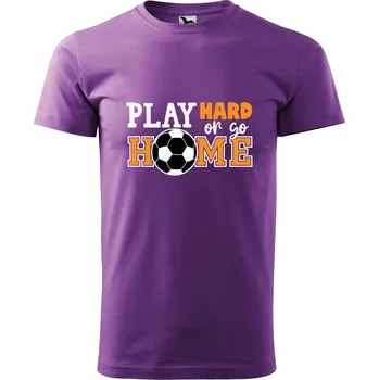 Pánské tričko Pánské tričko s potiskem Play hard Velikost: XL, Barva trička: Fialová