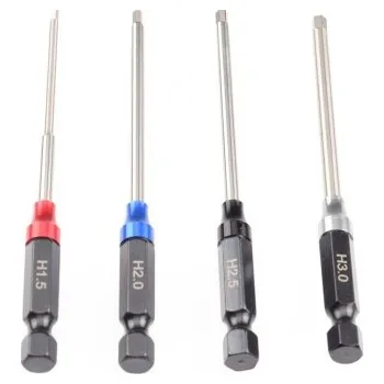 Násada pro akku šroubovák, sada, Imbus (1,5, 2.0, 2.5, 3,0mm) RUDDOG - RC_302512