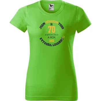 Dámské tričko Dámské tričko s potiskem 70 je jenom číslo Barva trička: Apple green, Velikost: XL