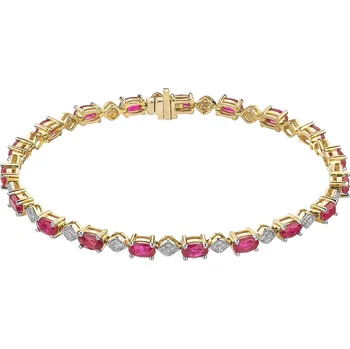 Náramek Zlatý náramek s diamanty a rubíny - ryzost 585 - 103.752