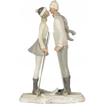 Obraz Vánoční dekorace - soška páru na lyžích, Clayre & Eef