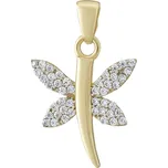 Zlatý přívěsek vážka Joella se zirkony