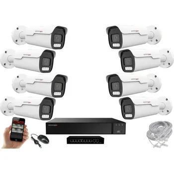 Kompletní kamerový systém MS AI IP Park 8 kamerový set se switchem 5 Mpix (6185K8B) (Monitorrs Security)