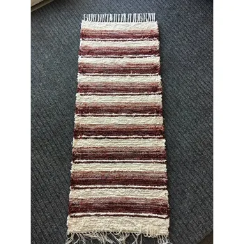 Koberec KOBERKA - ručně tkaný koberec, 60x150cm - červeno bílé pruhy