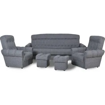 Sedací souprava Sedací souprava ARNOLD 3 + 1 + 1 + taburety šedá
