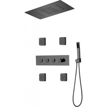 Vodovodní baterie MEXEN - Soler podomítková sprchová baterie, černý 7601-04-70