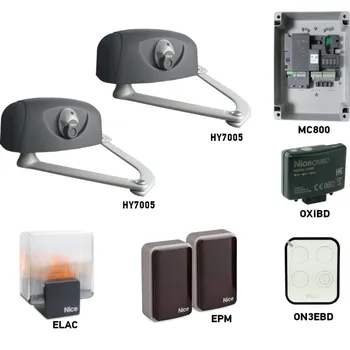 Pohon brány Sada pohonu NICE HYPPO 7005 pro dvoukřídlou bránu s větším zatížením jednoho křídla 3m/800kg