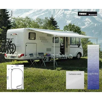 Markýza Markýza Thule Omnistor 8000 5,5m safírově modrá, bílé pouzdro