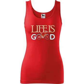Dámské tílko s potiskem Life is good Velikost: L, Barva: Červená