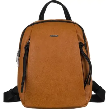 Městský batoh Kožený batoh Rovicky R6727 (Dámský hnědý malý batůžek z ekologické kůže 30 x 23 x 13 cm)