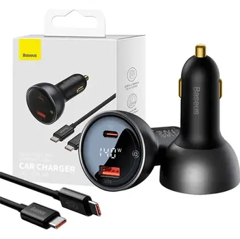 Autobaterie Baseus Nabíječka do auta Superme, USB, USB-C, 140 W (černá)