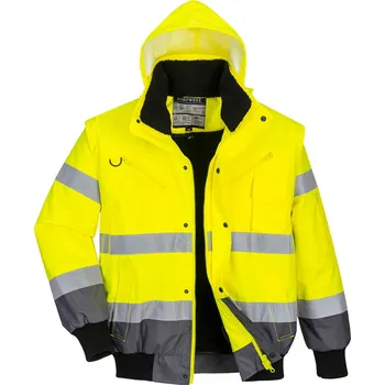 PORTWEST Zimní bunda Bomber Hi-Vis Contrast Velikost: XL, Barva: žlutá-šedá
