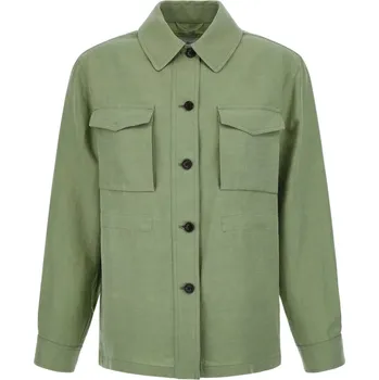Dámská casual bunda BUNDA WOOLRICH VISCOSE LINEN OVERSHIRT SAGE
