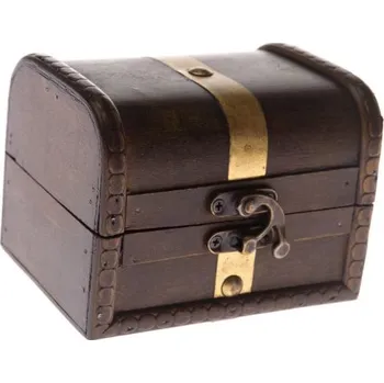 Casa de Engel Dřevěná truhlička s kovovým detailem hnědá 5