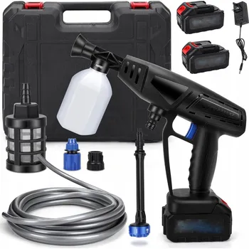 Vysokotlaký čistič AKUMULÁTOROVÁ TLAKOVÁ MYČKA 60 BAR + 2 AKU KUFR BEZDRÁTOVÁ MYČKA