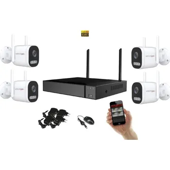 Kompletní kamerový systém Monitorrs Security Wifi IP 4 kamerový set 2 MPix, aktiv (6124K4) (Monitorrs Security)