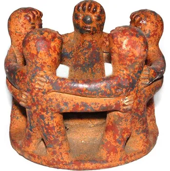 Svícen GLOBO Fair Trade Partner Svícen Tanec míru s 5 tanečníky z Mexika, 15 cm