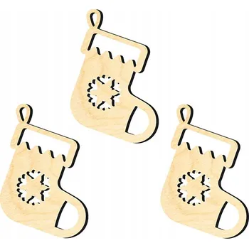 Obraz OZDOBY ŚWIĄTECZNE CHOINKOWE DREWNIANE Z23 3 ks