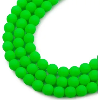 Dětské navlékací korálky Estrela České mačkané korálky Estrela NEON 6 mm zelené