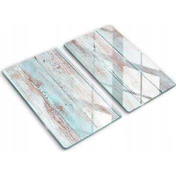 Obraz Tvrzené skleněné kuchyňské desky s grafikou 2x30x52 cm Stará vintage prkna