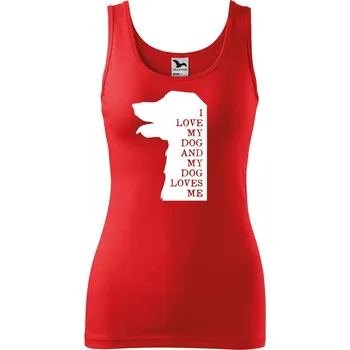 Dámské tílko s potiskem I love my dog Velikost: L, Barva: Červená