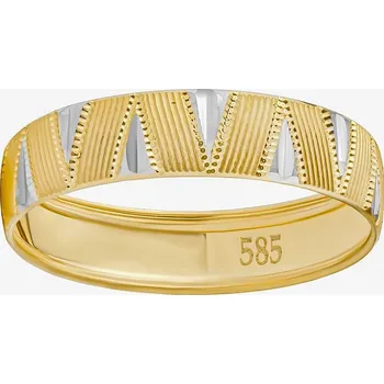 Prsten Snubní zlatý prsten Arleana ze žlutého a bílého 14kt zlata obvod 53 mm