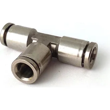 Cyklo nářadí Pneumatická nástrčná spojka rozbočka "T" nerez na vzduch 12mm (Násuvná spojka nerez pro hadice 12mm, provedení "T")
