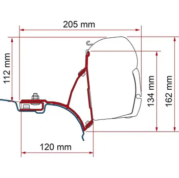 Markýza Stavebnice VW T5/T6 Transporter/Multivan DeepBlack, F45, RHD